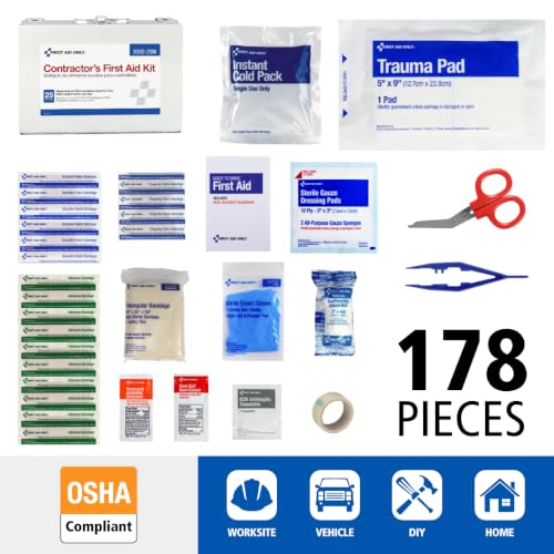 First Aid Only 25-Person Contractor First Aid Kit - Emergency Kit with Supplies