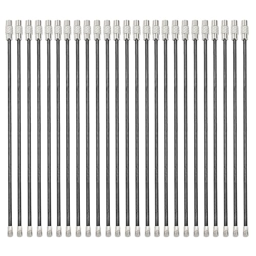 Stainless Steel Wire Keychains - 6 Inch - 100 Pack - Black