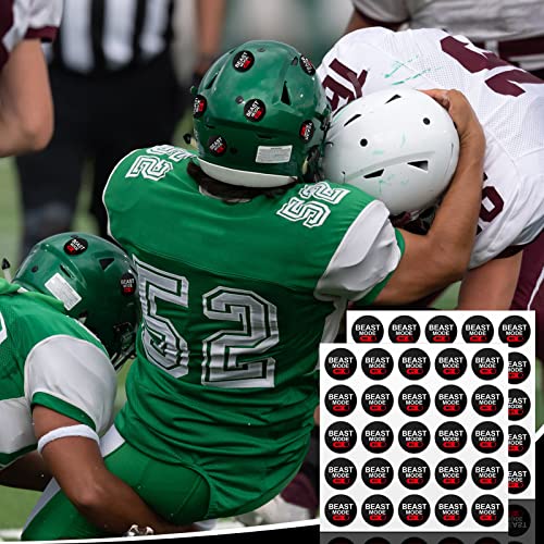 Beast Mode Football Helmet Stickers - 200 Pcs Black Print White