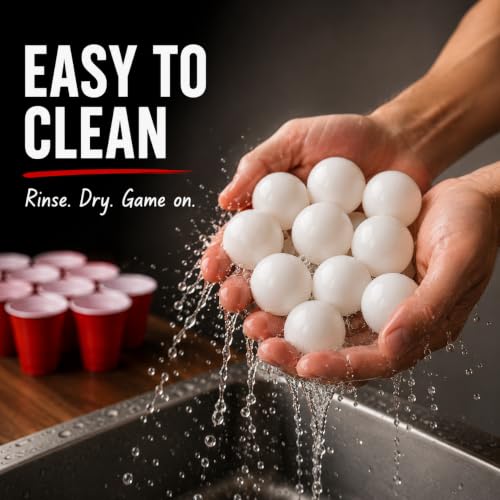 40mm Beer Pong Balls - Durable Seamless White Ping Pong Balls, 12 Pack