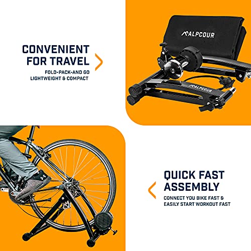 Bike Trainer Stand for Indoor Riding - Portable Magnetic Resistance