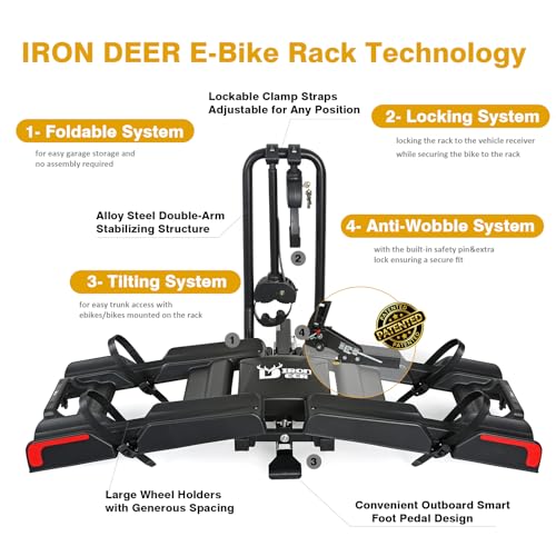 200 lbs E-Bike Hitch Rack with Ramp - Fits 2 E-Bikes