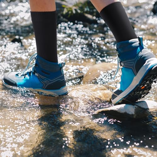 Jspupifip Unisex Waterproof Breathable Socks - Medium Black for Outdoor Activities