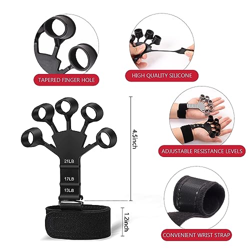 Grip Strength Trainer Kit - 13 PCS Hand & Forearm Exerciser - Red