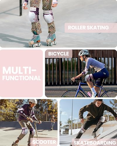 Skate Protective Gear Set for Adults & Youth - Pink - M
