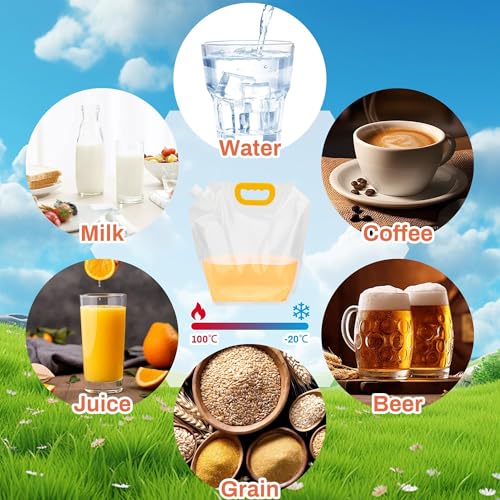 Omoojee 4-Pack Collapsible Water Containers 1.3Gallon Portable Water Bags for Camping & Emergency