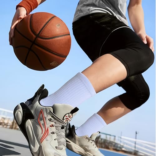 Kids Athletic Crew Socks for Baseball, Soccer, Basketball - Ages 4-16