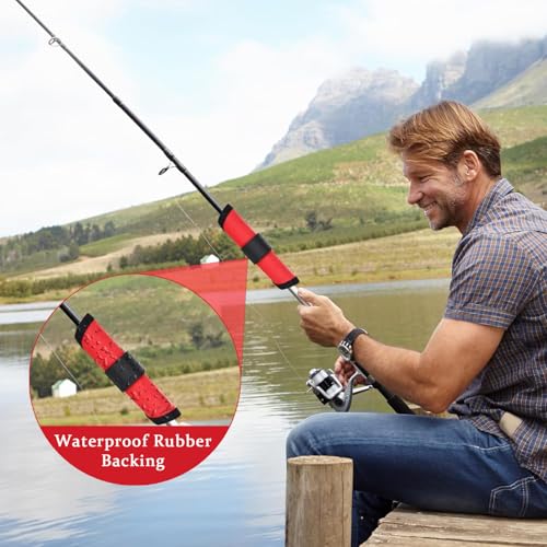 Fishing Rod Lure Wraps - 6 Pack Red Covers, 5.9" Length