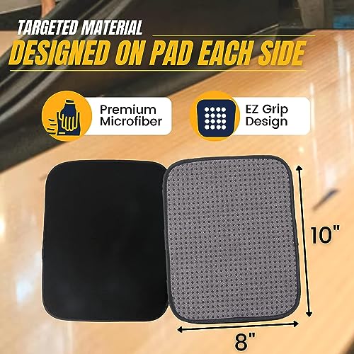 Microfiber Bowling Ball Towels - 3-Pack Shammy Pads - Grey & Black