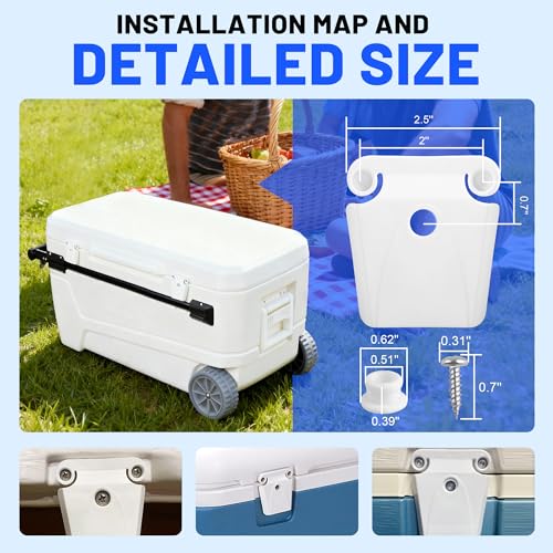 High Strength Cooler Latch Replacement Kit - White 2 Pack