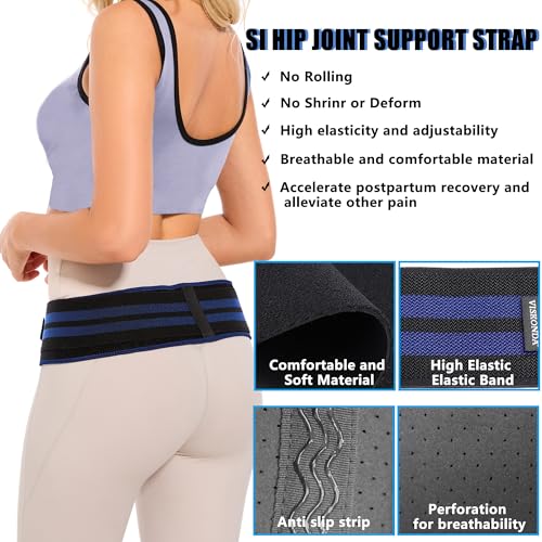 VISKONDA Sacroiliac SI Joint Belt Medium Black - Lower Back & Pelvic Support