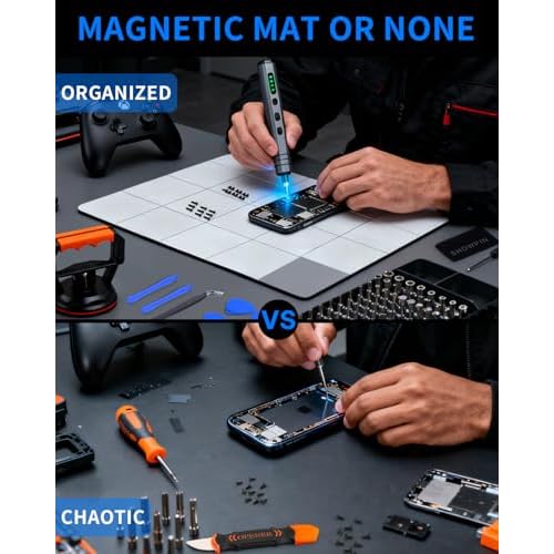 Large Size Magnetic Project Mat SHOWPIN Small Parts Work Mat with A Board Marker - Preventing The Small Screws from Getting Lost and Unorganized (9.8x11.8 inches)