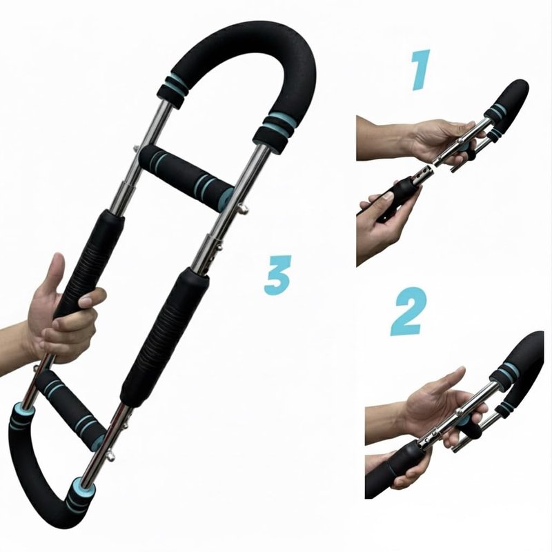 PowerTwister Adjustable Arm & Chest Trainer – 66–110 lbs Resistance, Home Workout Equipment for Men & Women, Forearm, Chest & Shoulder Strength Trainer