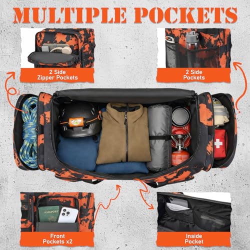 PRYXON Flame Orange 132L Heavy Duty Sports & Travel Duffle Bag