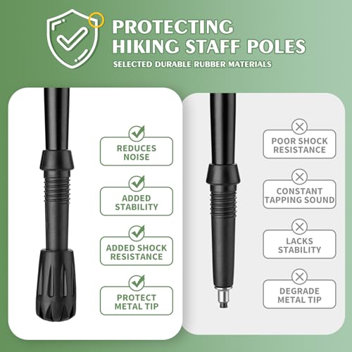 Universal Replacement Rubber Tips for Trekking Poles - Set of 6