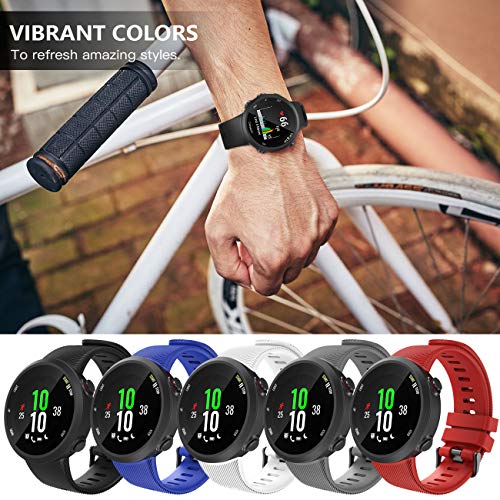 Silicone Watch Band for Garmin Forerunner 45 - Black