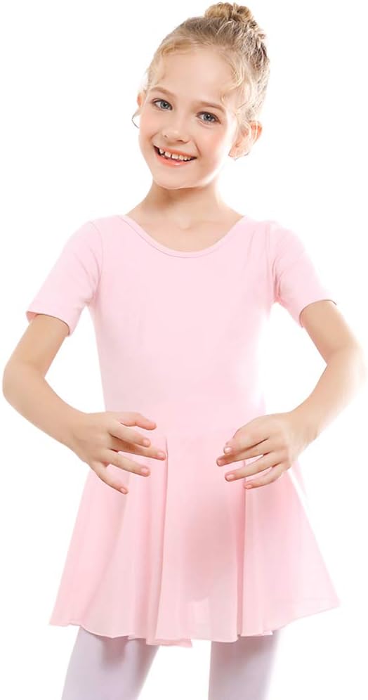 Stelle Ballet Leotard for Girls - Criss-Cross Bow Back Dance Outfit with Skirt | Toddler to Big Kid Sizes
