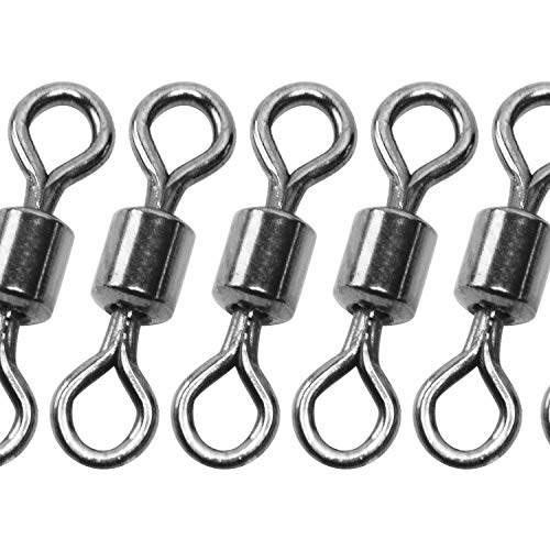 Micro Fishing Swivels, Stainless Steel Ball Bearing Connector - 30lb Black