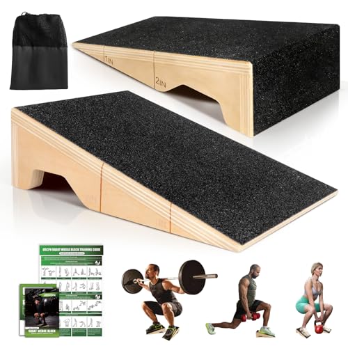 Heavy-Duty Squat Wedge Block for Heel Elevation - 2-Pack