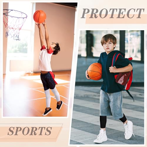Kids Compression Leg Sleeves - 2 Pairs, Black & White, Medium