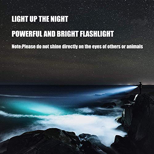 Super Bright LED Spotlight Rechargeable Flashlight 10000 Lumen Handheld Spotlight 10000mAh Long Lasting Torchlight Searchlight Flood Fishing Hiking Camping Flashlight USB Output with Tripod