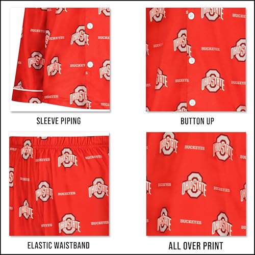 USC Trojans Youth Pajama Set - Super Soft Button Down - Cardinal Red - Size 10-12