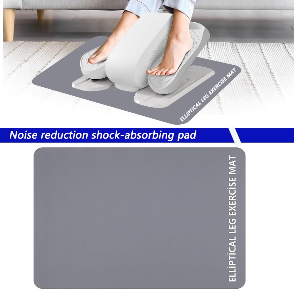 LOOEEL Under Desk Elliptical Mat,Ellipse Machine Mat,Non-Slip Workout Pad Equipment for Peloton Bike,Suitable for Electric Foot Exercise Equipment,Stability and Floor Protection-Grey