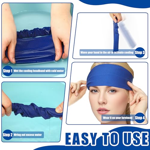 5pcs Cooling Sweat Band Headbands for Men - Classic Color