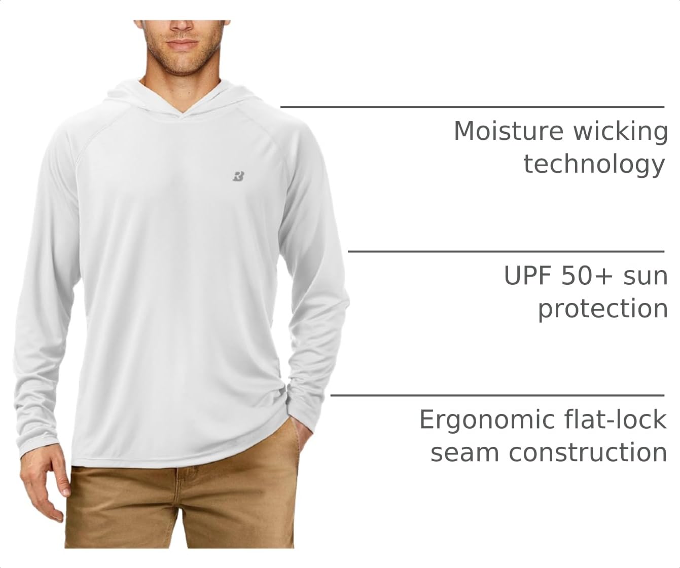 Roadbox UPF 50+ Fishing Shirts for Men Long Sleeve Sun Protection Lightweight Outdoor UV Hiking Shirts