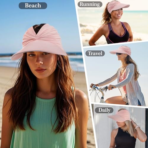 Wide Brim UV Protection Sun Hat - Foldable UPF 50+ Visor - Pink