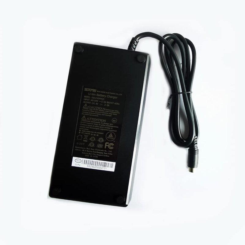 SANS 54V 2A Electric Bike Charger for 48V Lithium Battery Input Voltage AC120V(Straight Lotus Jack Connector)