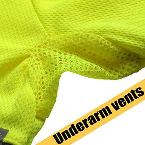 ANSI Class 2 Hi Vis Shirts Yellow Navy Long Sleeve Reflective Polo Shirt Safety Work Shirt for Construction Men and Women