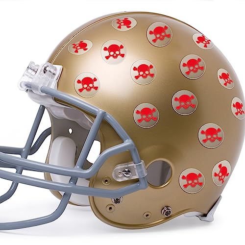 Football Helmet Stickers - 200 Pcs Clear Red Decals, 1-1/8 Inch