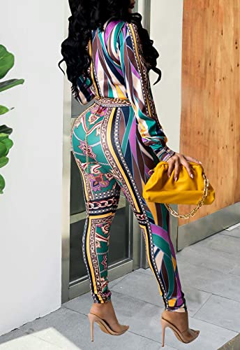 YouSexy Women's Floral Print Leggings & Pants Set - Purple, Small