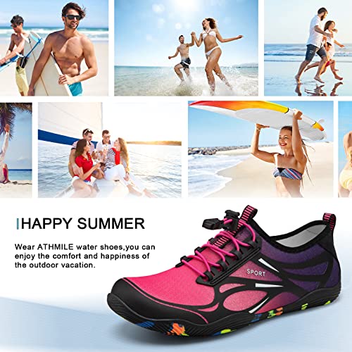 Quick Dry Water Shoes for Men Women - 8.5 Women/7 Men - Purple