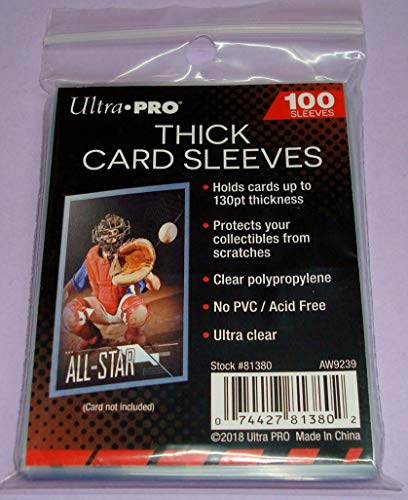 Extra Thick Card Sleeves for Standard Cards Up to 100pt - 100 Pack