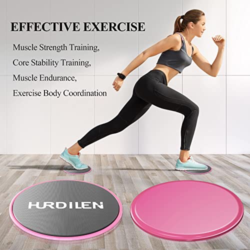 Core Sliders - Dual Sided Exercise Gliding Discs for Carpet & Hardwood - Pink