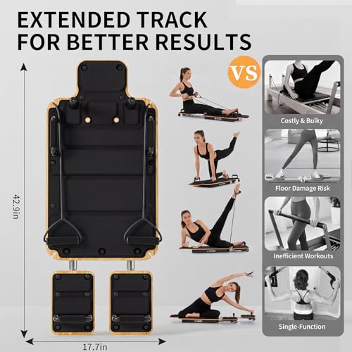 Pilates Board Reformer for Home Workout - Black