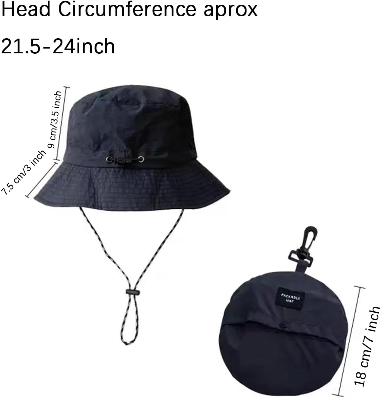Skiennix Quick Dry Bucket Hat - Packable Rain Hat with Detachable Chin Strap | Outdoor Fishing & Sun Protection
