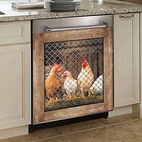 Country Rooster Dishwasher Cover Vinyl Sticker, 23x26 Inches