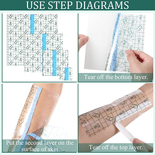 BBTO Waterproof Clear Adhesive Bandages 100 pcs - 2, 4, 6, 8 Inch Sizes