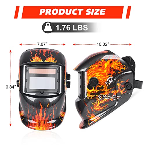 Welding True Color Helmet Auto Darkening Hood with Adjustable Shade Range 4/9-13 for TIG MIG ARC Welder Mask