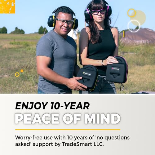 TradeSmart Clear Grey Shooting Ear & Eye Protection Kit | NRR 38, Passive, Impact-Resistant Glasses & Ear Muffs