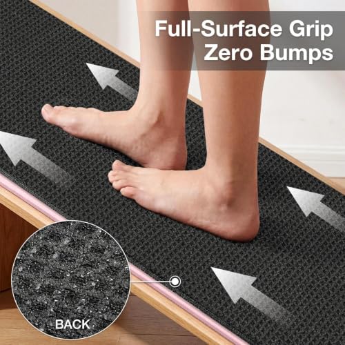 SOOWASH Hot Yoga Mat Towel, Non-Slip Microfiber 26.5x72in (Carbon Black)