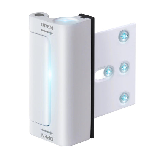 Home Security Door Reinforcement Lock, 1-Pack Upgraded White Front Door Locks for Kids Safety Withstand 800 lbs, Toddler Child Proof Door Lock, Extra Door Lock from Inside Prevent Unauthorized Entry