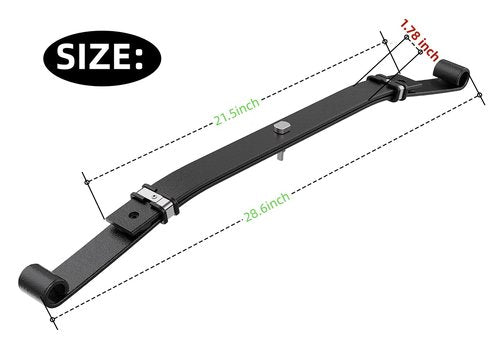 BestAccess Club Car Front Leaf Spring | 2 Leaf Heavy Duty Golf cart Tapered Leaf for Club Car DS 1981-up & Club Car Precedent 2004-2008 Gas&Electric Replace OEM 1012030, 103628801