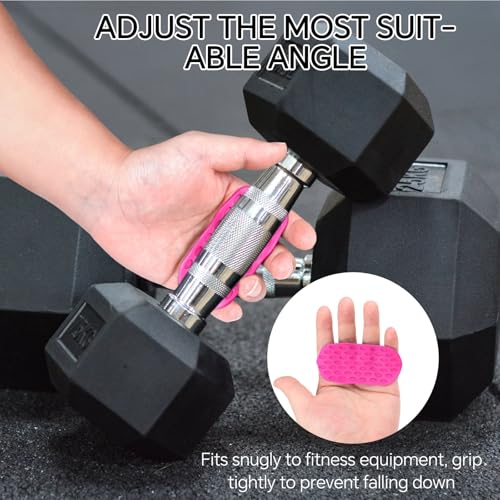 Anti-Slip Workout Grips - Thickened Rubber Hand Protectors - Pink