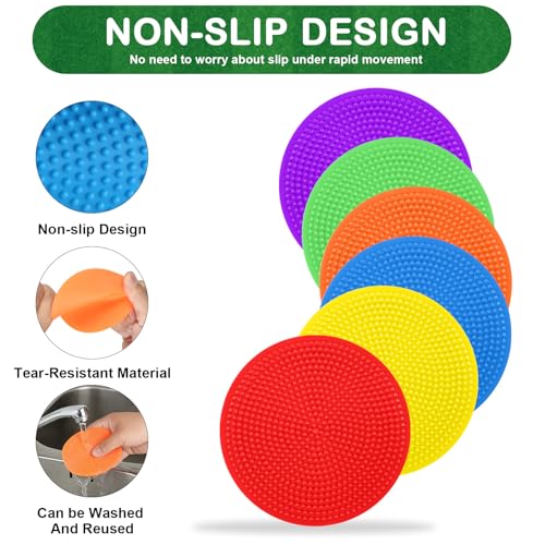 24 Pcs Poly Spot Markers - Non-Slip Rubber Floor Dots for Agility Training
