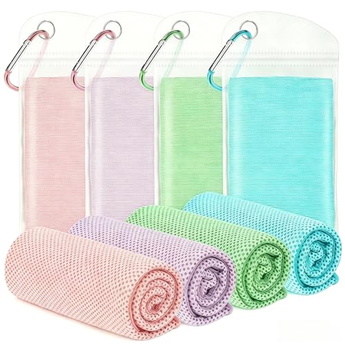 Cooling Towels for Neck & Face - 4 Pack in Macaron Colors