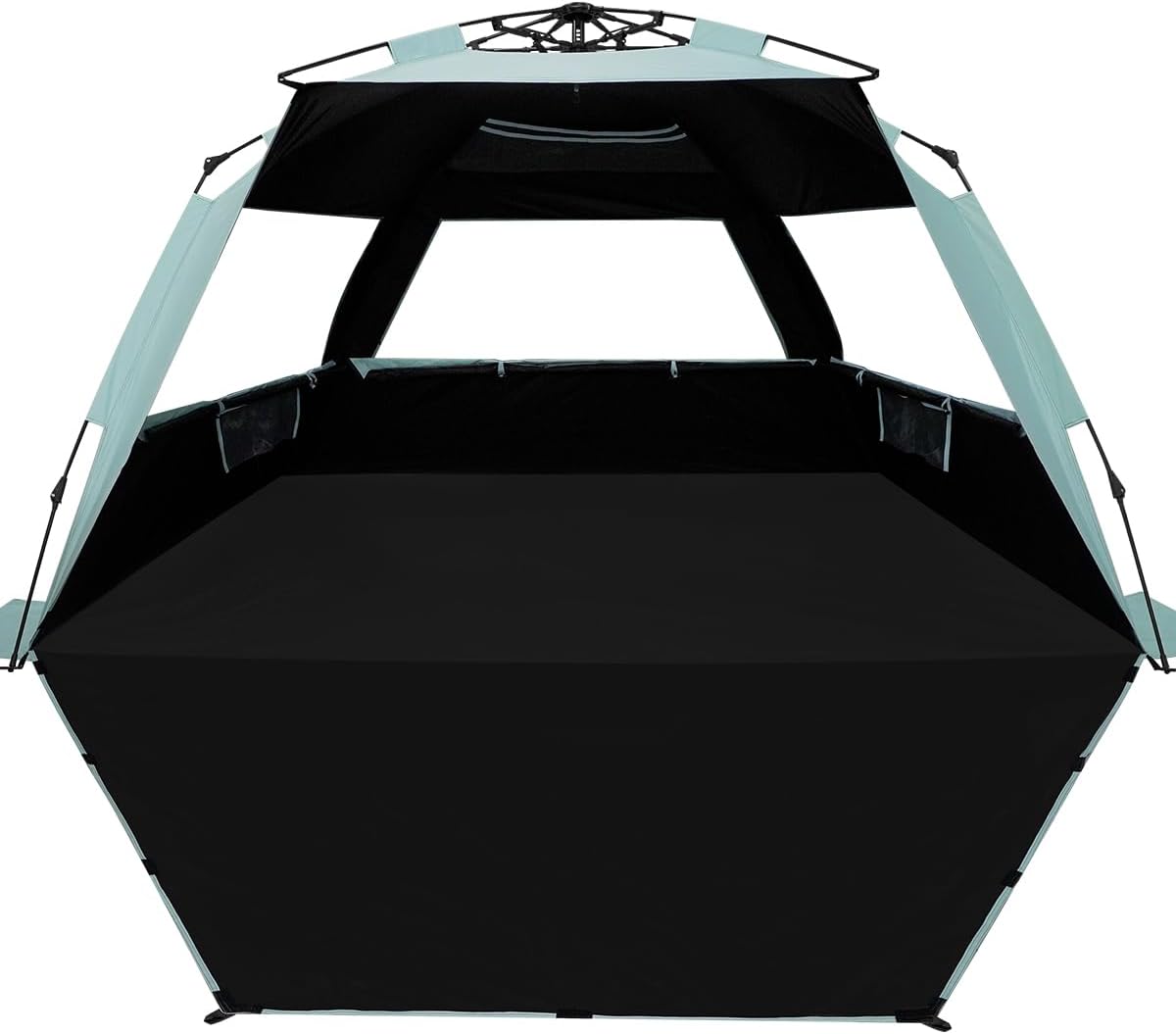 WhiteFang Deluxe Beach Tent - UV Protection Sun Shade Shelter for 3-6 People | Extendable Floor & Ventilating Windows